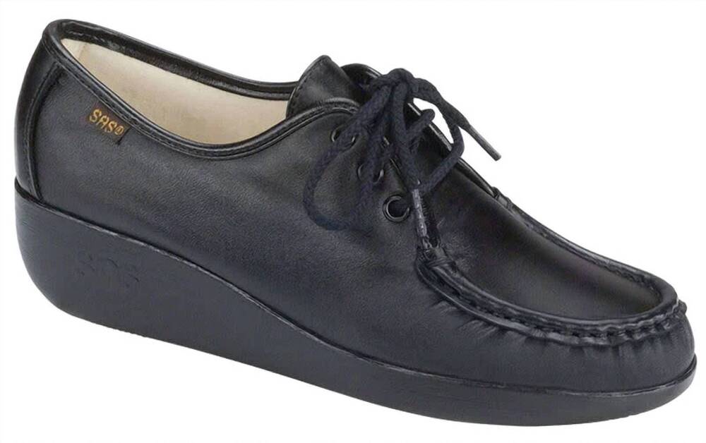 NEW SAS women's bounce lace up moc shoes - wide in black